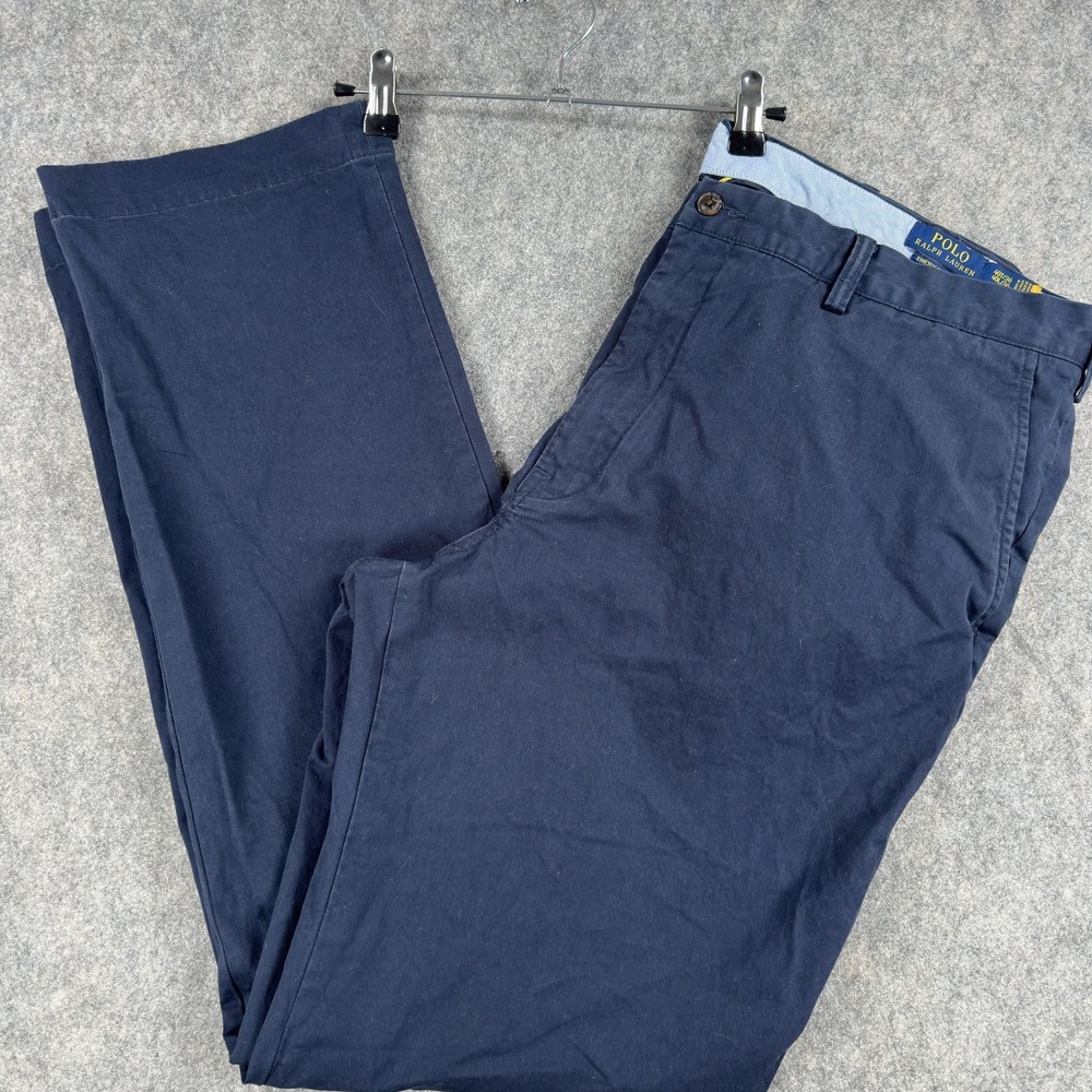 Polo‎ Ralph Lauren Pants Mens 40x34 (Tag 40T/36) Blue Stretch Classic Fit Chino